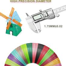 3米*20色PLA 3D打印耗材，总长度2362.2英寸，适用于3D打印笔DIY涂鸦绘画的替换耗材，生日、万圣节、圣诞节、感恩节的最佳礼物 - 彩色 - 查看 3