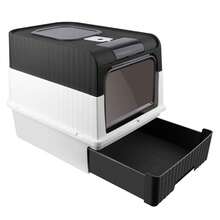 XXL -Katzenstreu -Tablett, abnehmbares Abfallschale in PP mit Deodorant- und Schaufelschublade (49*37*35 cm) - Schwarz - Übersicht 8