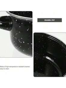 3 Pezzi Set di Pentole Smaltate Multifunzione, Leggero con Coperchi in Vetro, Comprende una Pentola, una Casseruola e una Padella Antiaderente, Facile da Pulire, Adatto per Fornelli a Gas e Elettrici, Essenziale Durevole per la Cucina Domestica e la Ristorazione, Ideale anche per il Campeggio all'Aperto.