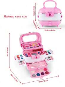 女孩儿童化妆套装 - 女孩儿童化妆套装玩具、小女孩化妆玩具、公主化妆盒、3-12 岁儿童礼物、女孩生日礼物玩具（随机颜色块）、儿童化妆品、儿童化妆套装、女孩玩具