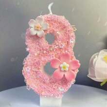 1pc Birthday Candle Numbers, 0-9 Numeric Candle, Romantic Party Favorite Digit Candle Cake Decor, Holiday Anniversary Party Cake Number Candle, Glitter Digit,Wedding