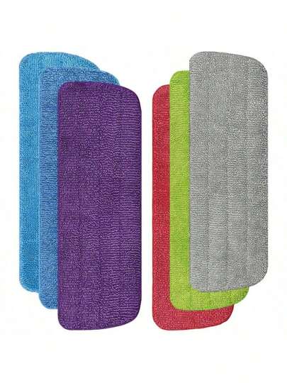 2/4pcs Microfiber Flat Mop Replacement Pads, Braided Mop Refill Pads With Hook And Loop