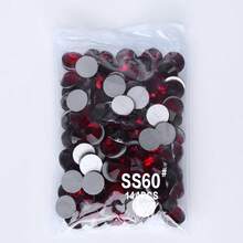 SS3-SS60 Deep Red High Quality Glass Flat Bottom Diamond With 12 Equal Cut Facets, Suitable For DIY Jewelry, Clothing And Other DIY Projects