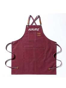 Unisex Custom Canvas Apron With Pockets - Personalized Cotton Work Apron For Hair Salon, Nail Techs, Baristas, Bakers, Gardeners, Beauty Professionals, Pink Canvas Apron, Unisex Cotton Apron, Hairdresser Apron, Nail Tech Apron, Barber Apron, Makeup Artist Apron, Adjustable Pink Apron, For Men And Women, Custom Cooking Utensils With Text And Personalized Photo,Washing Gloves