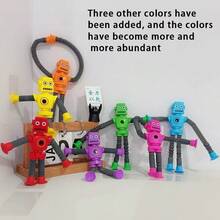 1/2/4 件套伸缩机器人坐立不安玩具，缓解压力挤压玩具 - 吸盤伸縮管解壓縮機器人 - 查看 5