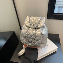 Women Fashion Backpacks, School Backpack - 銀色 - 查看 3