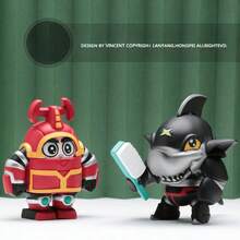 1件-童年礼物：铁甲小宝卡布达鲨辣椒盒套装创意手办模型动漫周边