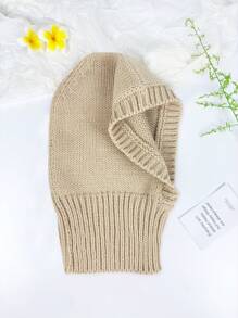 1pc Unisex Wool Blend Balaclava Hat, Warm Knitted Neck Warmer Face Mask, Outdoor Cold Weather Hooded Scarf - Multicolor - View 10