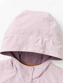 mini bala SoftSkin Unisex Young Girl Hooded Outdoor Windproof Water-Resistant Jacket - Pink - View 6