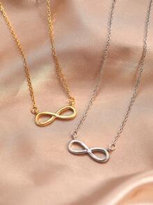 1 chiếc vòng cổ mặt dây chuyền hình bầu dục biểu tượng vô cực đa năng thanh lịch tối giản và họa tiết hoa hồng, vòng cổ cổ điển sang trọng thích hợp để đeo hàng ngày - vòng cổ - Xem 2