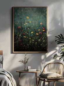 1 件复古野花海报自然乡村野花风景帆布墙艺术仿古农舍乡村波西米亚花卉印花画，自然植物风景帆布墙艺术，春季野花海报，秋季墙艺术，卧室装饰，客厅装饰，办公室装饰， - 彩色 - 查看 16