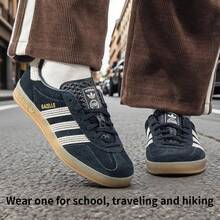 Adidas Originals 女式 GAZELLE INDOOR W 舒适透气运动休闲鞋 JI2755 - 黑色/奇妙白色/樹脂黃 - 查看 2