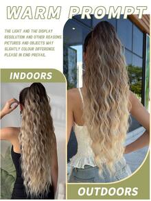 26 Inch Long Water Wave Heat Resistant Synthetic Ponytail, Daily Use Wig Hair Scrunchie For Women - Ombre - View 9