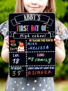 Letrero personalizado del primer día de clases Nombre personalizado Accesorios para fotos Pizarra reutilizable estilo pizarra para recuerdo de la primera clase de niñas Plantilla de relleno colorida para fotografía del hito escolar Preescolar, Jardín de infantes, Escuela primaria, Sesión de fotos del primer día de clases, Letrero de pizarra, Letrero de vuelta a clases - Multicolor - Ver 10