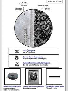 Made In Turkey Chilai Home Djth Non-Slip Bathroom Rug – Soft & Absorbent Bath Mat In 60x100 Cm And 70x120 Cm Size Options - Grey - View 2