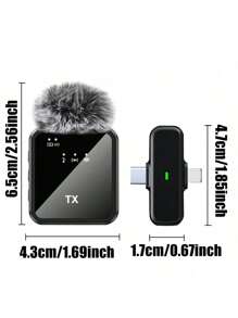 Wireless Lavalier Microphone For Phone IPad TypeC Lapel Mics Plug-Play 2.4G Ultra-Low Delay Built-In Noise Reduction Chip Working Time For Video Recording Interview Podcast Vlog