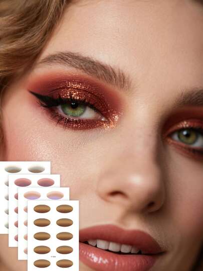 3 Kinds Of Glitter Eye Shadow Tattoo Sticker, Waterproof Festival Temporary Tattoo Fake Tattoo Eye Decoration, Music Festival Holiday Party Make-Up Stage Decoration