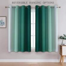 G2000 Blackout Curtains & Drapes For Bedroom Living Room 84 Inches Long Purple And Greyish White Room Darkening Window Treatments Ombre Thermal Insulated Light Blocking Grommet Backdrop 2 Panels Set-FUNALING - Teal - 查看 2