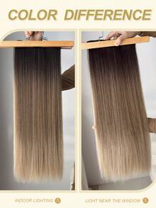 ZURO 16 Clips 22 Inch 7pcs Ombre Straight Synthetic Hair Extensions For Women - Multicolor - View 11