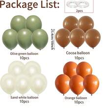 20pcs/40pcs 10-Inch Brown, Beige Jungle Wildlife Forest Balloons, Olive Green, Orange Cream Balloons, Suitable For Autumn Thanksgiving, Halloween, Birthday, Wedding, Shower Party Decorations - Multicolor - View 8