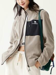 CAMEL CROWN Fleece Jacket Women's Polar Fleece Coat Autumn And Winter Plus Velvet Thick Couple Fleece Jacket