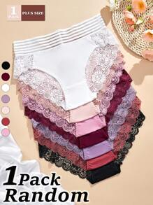 FOVTY 1PC Plus Size Women's Lace Sexy Panties Breathable And Comfortable Yogashort