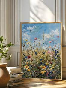 1 件复古野花海报自然乡村野花风景帆布墙艺术仿古农舍乡村波西米亚花卉印花画，自然植物风景帆布墙艺术，春季野花海报，秋季墙艺术，卧室装饰，客厅装饰，办公室装饰， - 彩色 - 查看 19