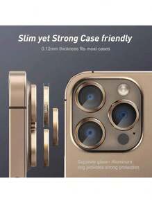 BOLLYMORE 3片装超清钢化玻璃摄像头镜头保护膜，兼容 17/17 Pro/17 Pro Max/17 Air/16/16 E/16 Pro/Pro Max/15 Pro Max/15 Pro - 表面光滑，强力粘合，带金属保护盖