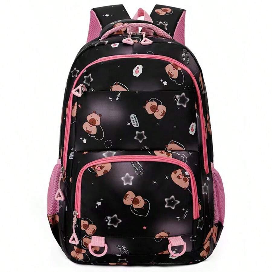 Large Capacity Men's Backpack Business Computer Backpack Leisure Backpack High School Student Backpack - 黑色 - 查看 1
