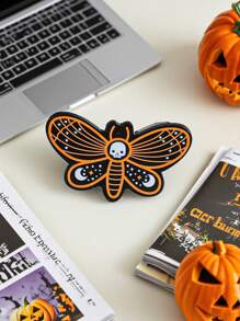 1 Stück neue Acryl Halloween Serie mit schräger Haar Klemme Fledermaus Muster Design, einzigartige und lustige Haarspange geeignet für tägliche Feiertagspartys als Haarzubehör Schönheit Haarklammer