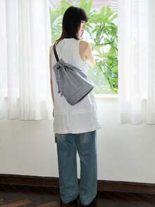 Women Fashion Backpacks, School Backpack - 黑與白 - 查看 3
