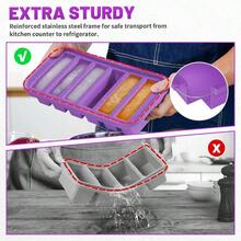 Silicone Freezer Molds With Lids, Silicone Soup Freezer Container Molds, Easy Meal Prep Container And Kitchen Storage Solution For Freeze  Store Soup, Sau, Broth, Leftovers(Purple6)