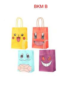 pokemon 1/4/8 Stücke Pokemon Pokémon Geschenktüten mit Pikachu und Spritze - Süße Partytüte für Geburtstage, Veranstaltungen und Feiern, perfekt für Fans und um jedem Anlass Spaß zu verleihen (einige Teile können zufällig sein)