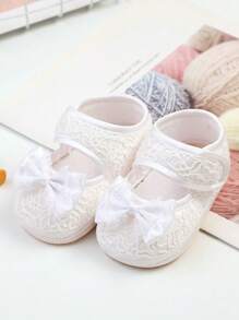 1Pair Newborn Baby Shoes Little Girls Shoes Toddler Baby Ballet Flats Flower Girls Bow Princess Kid Shoes