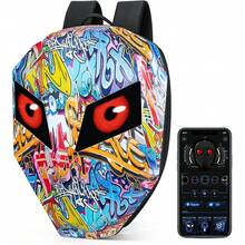 Gelrova LED Backpack With Light Up Moving Eyes,Cool Motorcycle Backpack Hard Shell Laptop Backpack, Knight Serise 19in (Large) - Multicolor - View 9