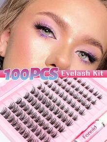 200 PEÇAS/180 PEÇAS/150 PEÇAS/100 PEÇAS Conjunto de Extensão de Cílios Falsos de Múltiplos Estilos de Grande Capacidade com Adesivo de Extensão de Cílios, Pinça de Selagem de Cílios, Kit de Cílios Falsos Volumosos Tipo C de 10-16mm de Comprimento Misto, Aparência Natural, Enrolamento, Efeito 3D, Adequado para Uso Diário e Várias Ocasiões