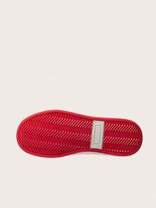 1 Paio di Sneaker Mid-Top per Bambini, Scarpe da Skate, Scarpe Casual da Corsa per Interno/Esterno, Facili da Indossare con Chiusura a Strappo, Leggere, Traspiranti, Comode, Nuovo Stile College alla Moda, Scarpe Colorblock per Ragazzi e Ragazze - nero rosso - Visualizzare 9