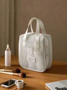 便携式透明网袋，沙滩包，旅行洗漱包，收纳袋，泳衣包，游泳沙滩旅行洗漱包，化妆包，化妆品收纳包，手提包，度假包，夏季度假必备，旅行必备，旅行配件，返校季，圣诞礼物，女士礼物，旅行必备，抽绳游泳洗漱包，旅行收纳桶袋 - 彩色 - 查看 9