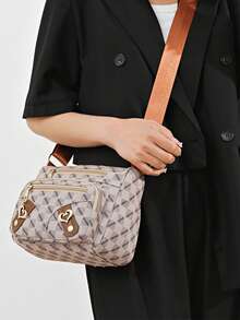 方包多口袋男女新款单肩包斜挎包商务包中老年旅行背包 - 彩色 - 查看 7