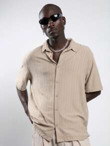 Men's Summer Dog Print Round Neck Short Sleeve Casual T-Shirt - Beige - View 3