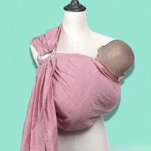 Double-Ring Baby Sling, Cotton And Linen, Ringed Sling, New Baby Darling, Easy-To-Carry-Out, Front-Hugging, Baby-Carrying Contraption - Pink - View 1