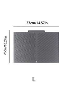 1pc Multifunctional Kitchen Drain Mat - Non-Slip, Quick-Dry, Heat-Resistant Rubber Mat For Dishes, Utensils & Cups - Grey, Water-Control Design For Countertop & Bar Use, Kitchen Drying Mat|Rubber Drain Mat|Rubber 100.00% Cover - Grey - View 11