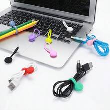 1 pieza Organizador de cables magnético, Soporte magnético de silicona para cables, auriculares y cables de datos - Verde - Ver 5