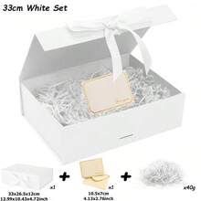 23-33cm Luxury Magnetic Gift Box With Lid Ribbon Grass And Greeting Card Great For Valentine's Day Wedding Birthday Gift Packaging Box - Multicolor - View 18