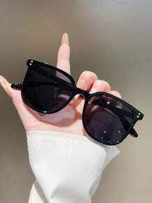 1 pereche ochelari de soare unisex cu pătrate și cuie, la modă, potriviți pentru ieșiri, călătorii, accesorii de vară, stil sport, condus, festivaluri, plajă, festivaluri de muzică electronică, vacanțe, ieșiri în familie, ținută elegantă, accesorii stil stradal, atmosferă de vacanță, sport, petreceri, activități în aer liber, stil stradal, pescuit, sărbători, vacanțe