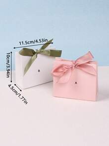 5/10/20个装粉色和白色牛皮纸手提袋，粉色礼品袋，纯色礼品袋，精品迷你便携小购物袋，婚礼派对礼品袋，婴儿派对，生日派对，礼品袋，伴娘袋，母亲节毕业礼物 - 禮盒 - 查看 2