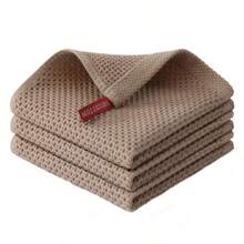 100% Cotton Kitchen Dish Cloth, 6pcs/Pack Waffle Weave Super Absorbent Dish Towels, Quick Drying Dishcloth For Fast Dish Drying, 12"X12"