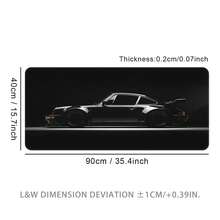 黑色赛车图案大号鼠标垫，游戏桌垫，超大键盘垫，可水洗，橡胶防滑底，缝边，礼品鼠标垫，桌面保护垫，学习垫，多种尺寸可选，电脑键盘垫，笔记本电脑垫，学习用品，返校季游戏鼠标垫，桌面配件，办公用品，办公桌配件，鼠标垫，桌面鼠标垫 - 黑色跑車 - 查看 8