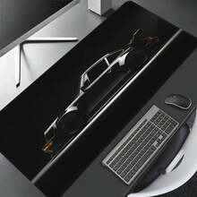 黑色赛车图案大号鼠标垫，游戏桌垫，超大键盘垫，可水洗，橡胶防滑底，缝边，礼品鼠标垫，桌面保护垫，学习垫，多种尺寸可选，电脑键盘垫，笔记本电脑垫，学习用品，返校季游戏鼠标垫，桌面配件，办公用品，办公桌配件，鼠标垫，桌面鼠标垫 - 黑色跑車 - 查看 4