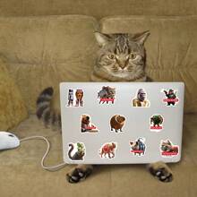 60Pcs Italian Brainrot Stickers Funny Stickers Italian Brainrot Toy Tralalero Tralala Tung Tung Tung Sahur Cartoon Stickers Vinyl Waterproof Stickers For Water Bottle,Computer,Laptop,Phone,Luggage,Notebook,Fridge